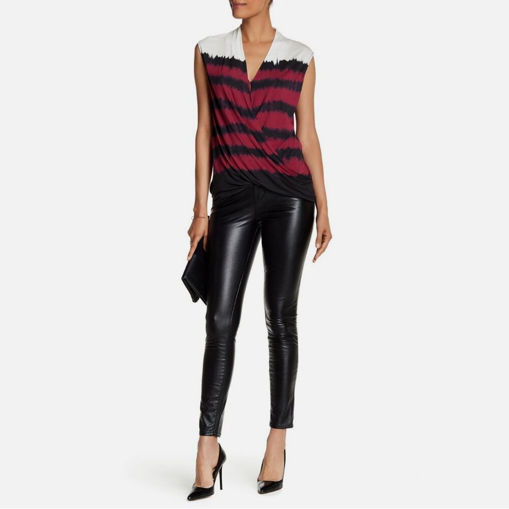 Karen Millen Faux Leather Coated Slinny Pants